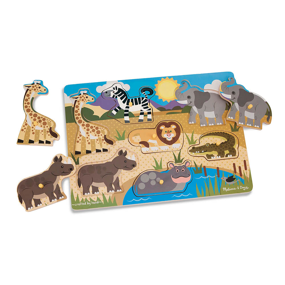 Melissa & Doug Wooden Animal Zoo Sound Puzzle