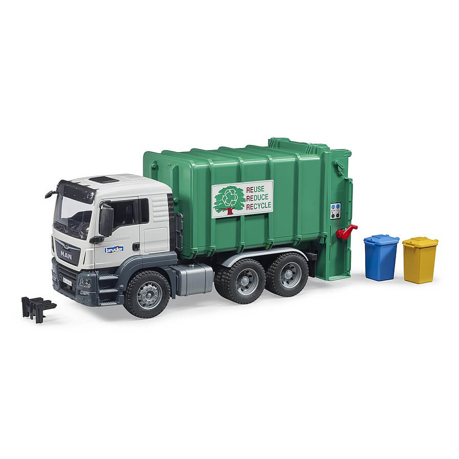 Bruder Man TGS Rear Loading Garbage Truck - Green