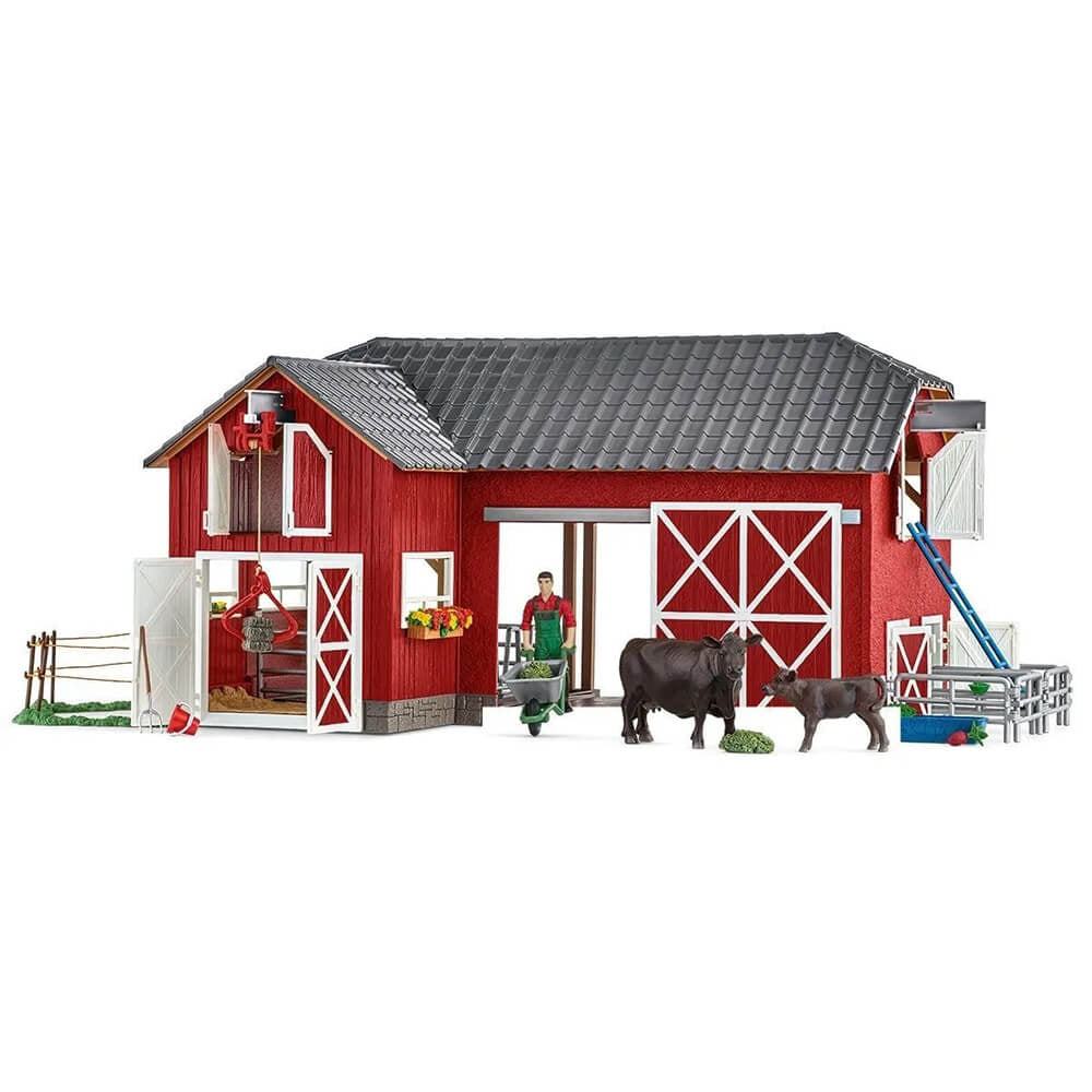 Schleich Farm World Large Farm with Black Angus Playset