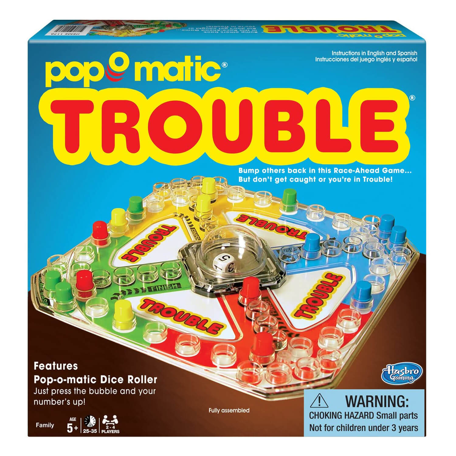 Hasbro Gaming Trouble Board Game for Kids Ages 5 and Up 2-4 Players  (Packaging may vary)