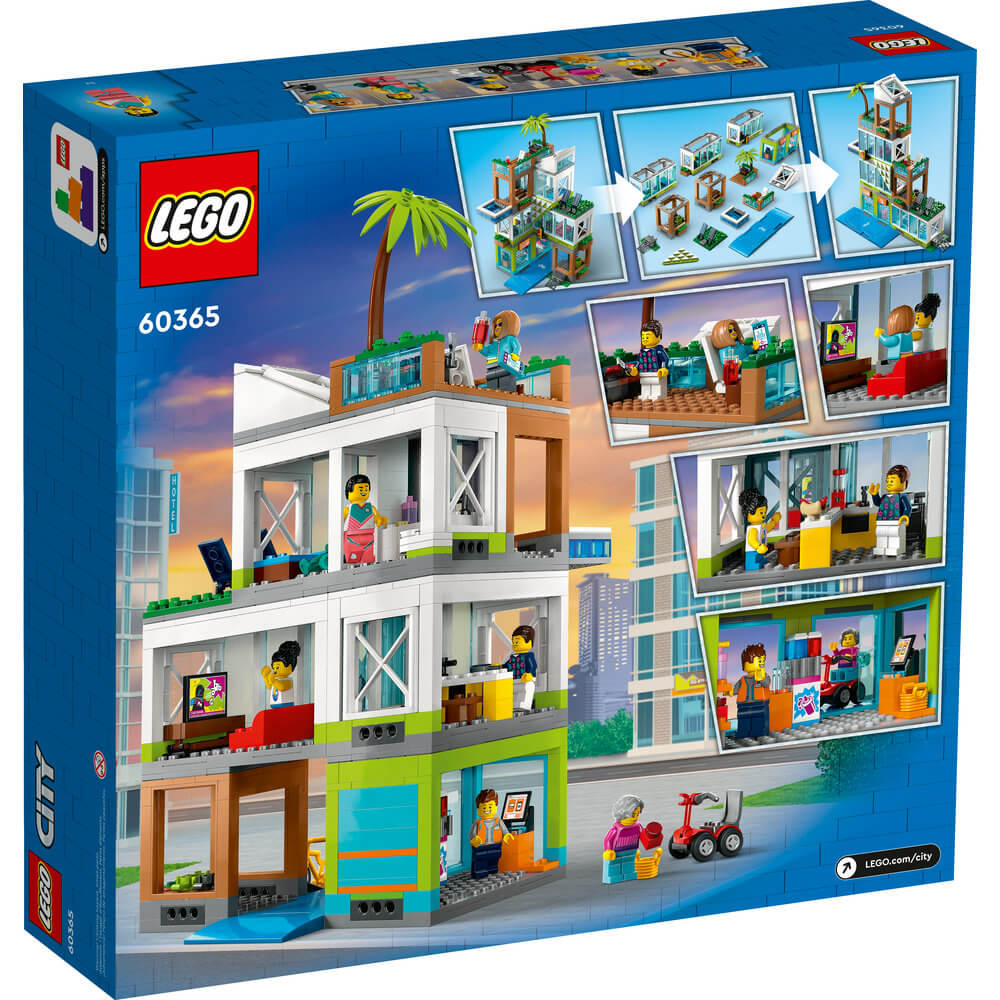 LEGO® City Apartment Building 60365 Building Toy Set (688 Pieces) back of the box