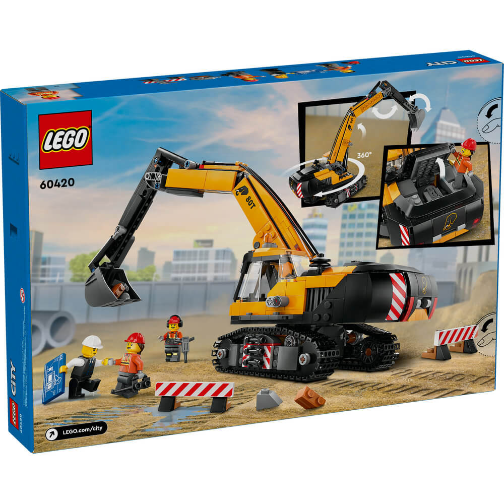 LEGO® City Yellow Construction Excavator 633 Piece Building Set (60420)