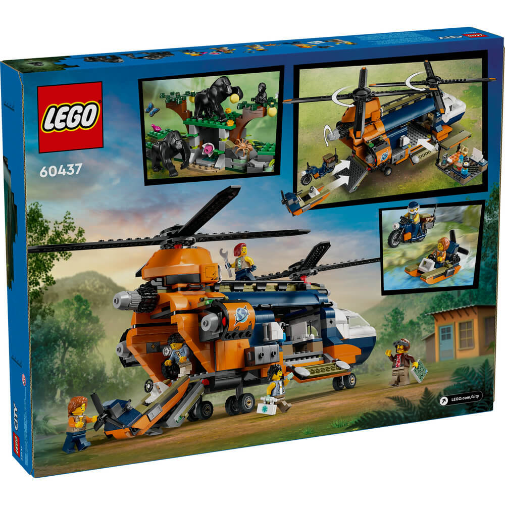 LEGO® City Jungle Explorer Helicopter at Base Camp 881 Piece Building Set (60437)