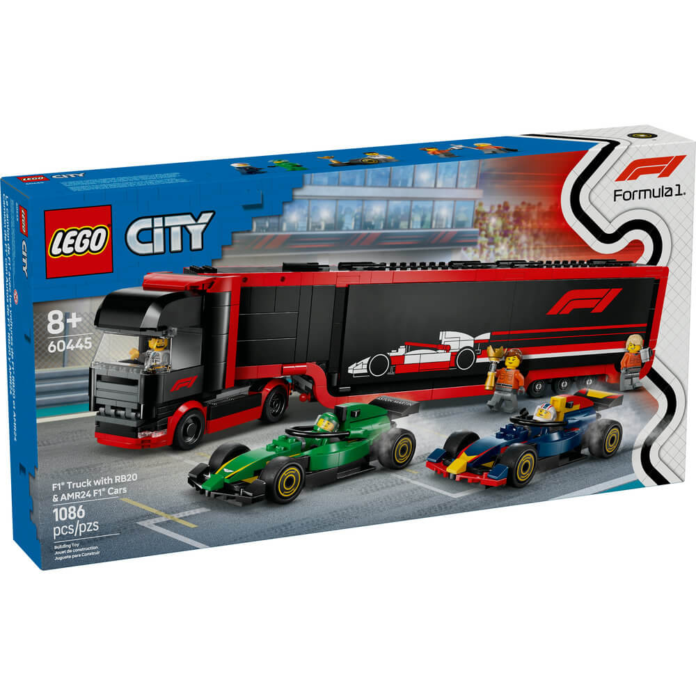 LEGO® City F1 Truck with RB20 & AMR24 F1 Cars Building Kit 60445