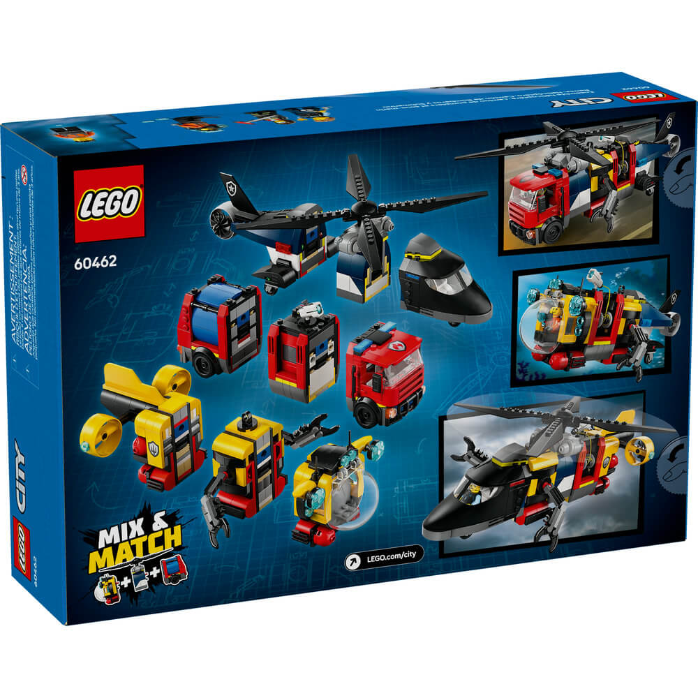 LEGO® City Helicopter, Fire Truck & Submarine Remix Building Kit 60462