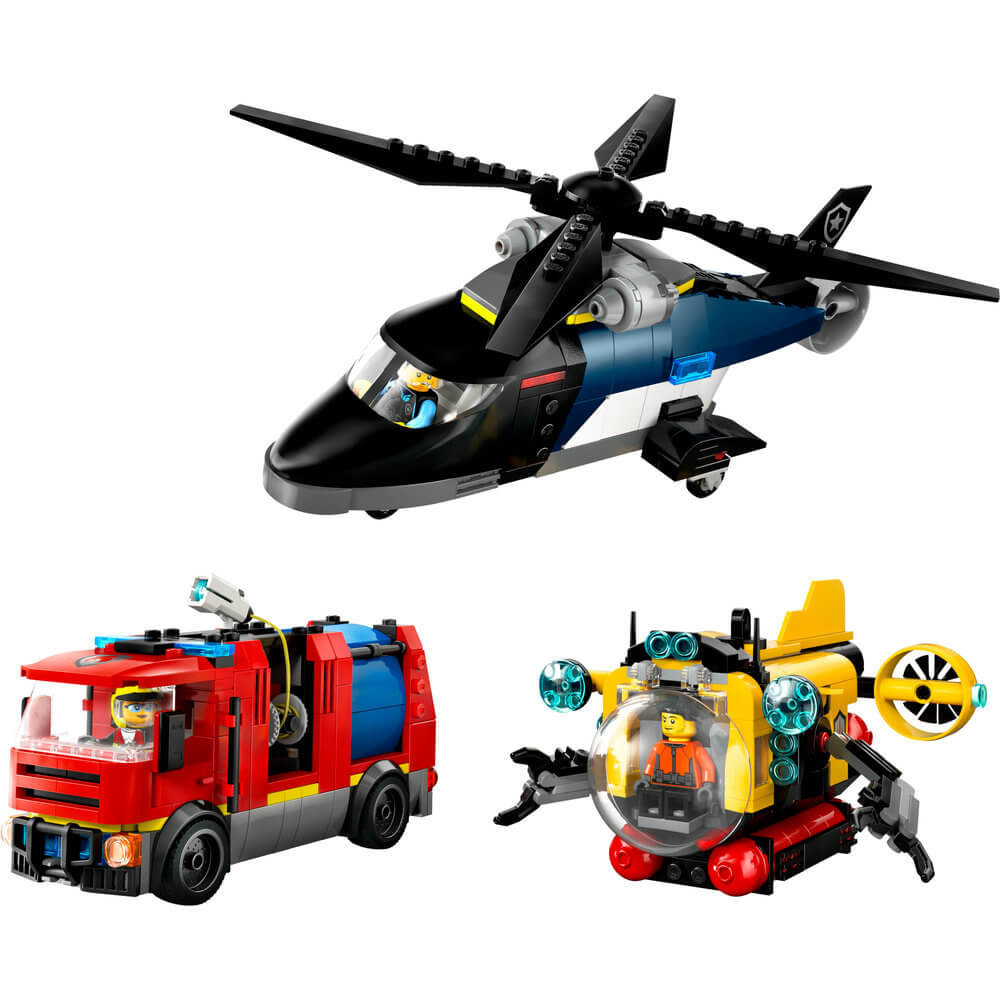 LEGO® City Helicopter, Fire Truck & Submarine Remix Building Kit 60462