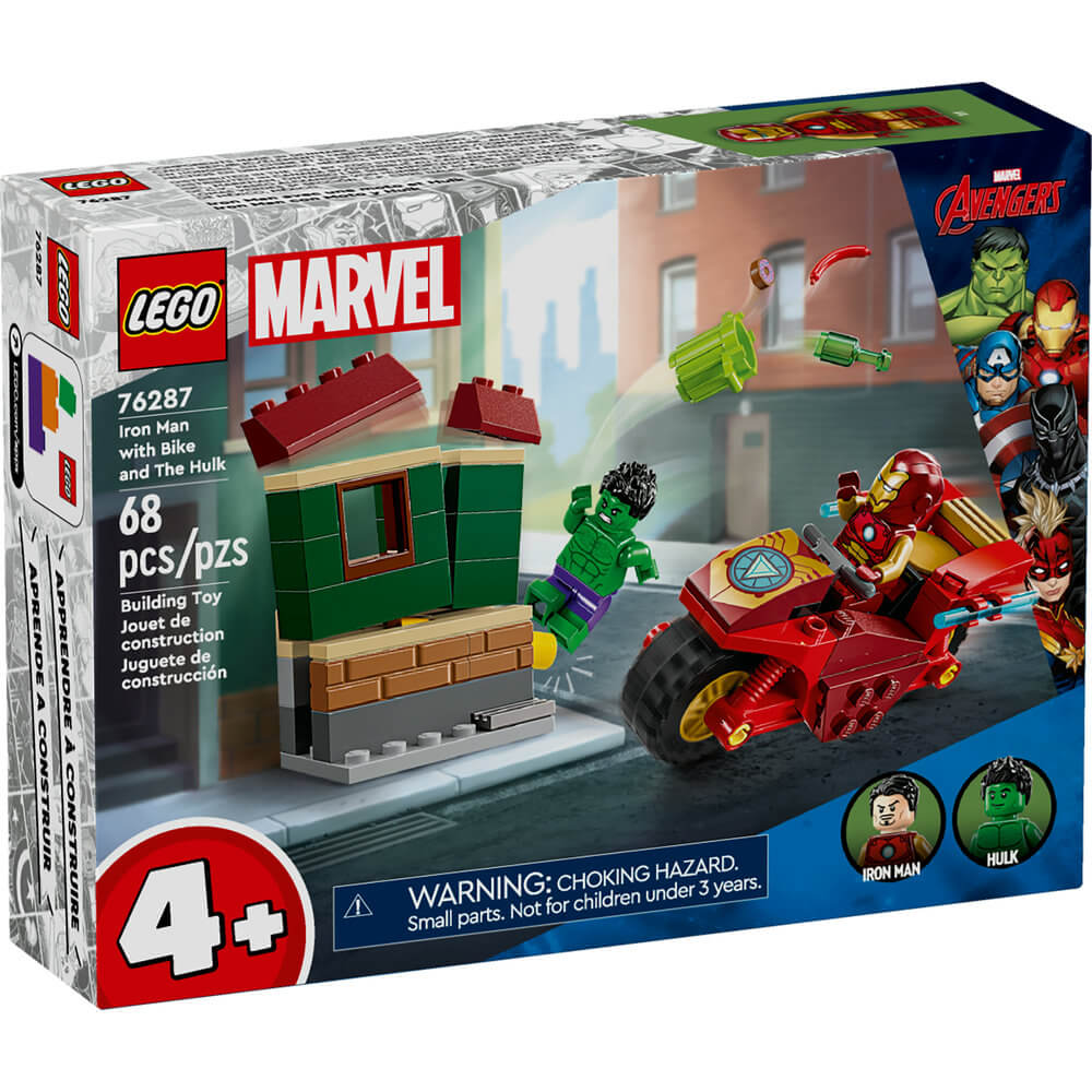 LEGO® Super Heroes Marvel Iron Man with Bike and The Hulk 68 Piece Building Set (76287)