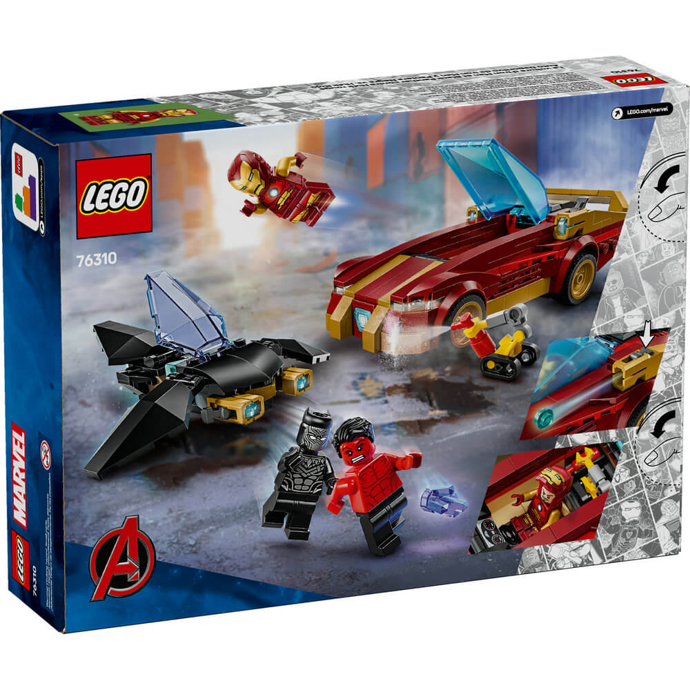 LEGO® Super Heroes Marvel Iron Man Car & Black Panther vs. Red Hulk Building Kit 76310