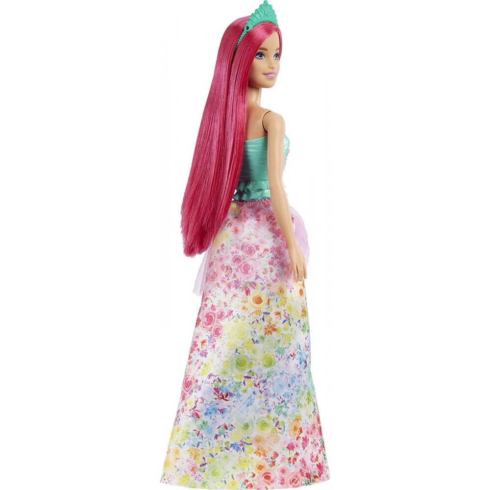 Barbie Dreamtopia Royal Doll With Dark-Pink Hair Wearing Removable Skirt, Shoes & Headband