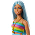 Barbie Fashionistas Doll with Blue Hair & Rainbow Top #218