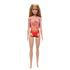 Beach Barbie Doll With Blond Hair Wearing Pink Palm Tree-Print Swimsuit