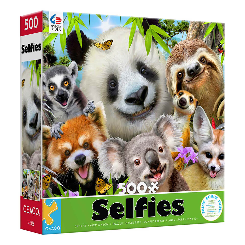 Ceaco Panda and Friends Selfies 500 Piece Jigsaw Puzzle