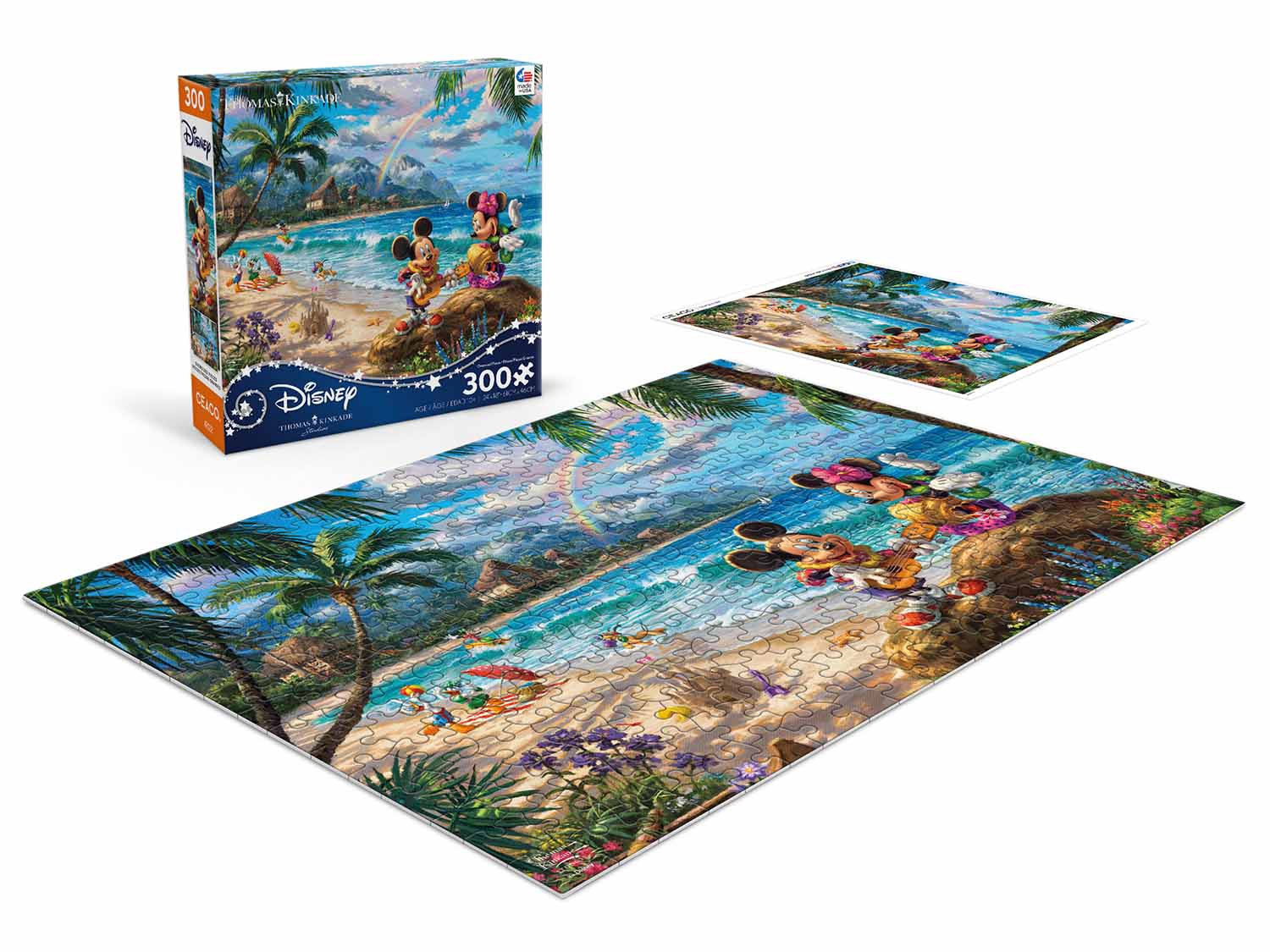 Ceaco Thomas Kinkade Disney's Mickey and Minnie in Hawaii 300 Piece Jigsaw Puzzle