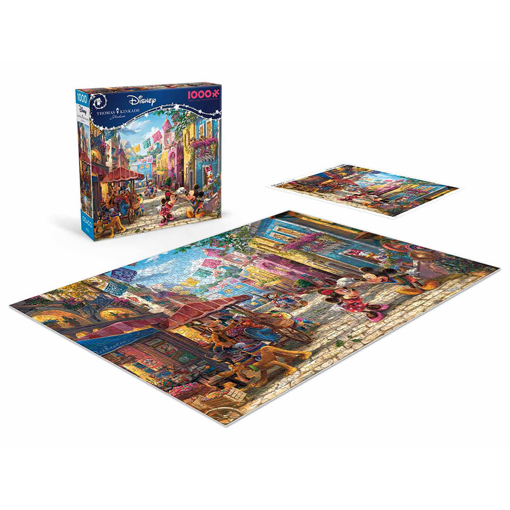 Ceaco Thomas Kinkade Disney's Mickey and Minnie in Mexico 1000 Piece Jigsaw Puzzle