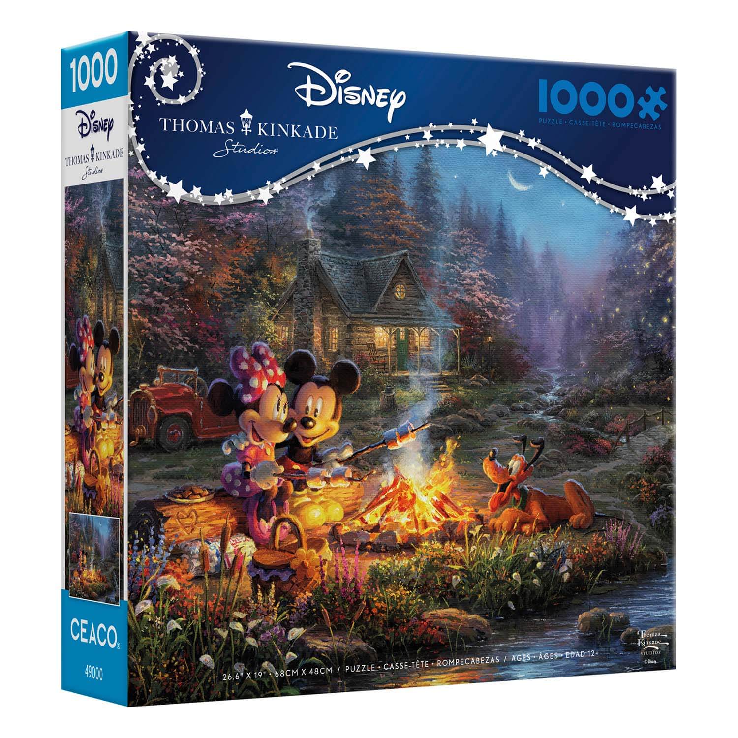 Ceaco Thomas Kinkade Disney's Mickey and Minnie Sweetheart Campfire 1000 Piece Jigsaw Puzzle