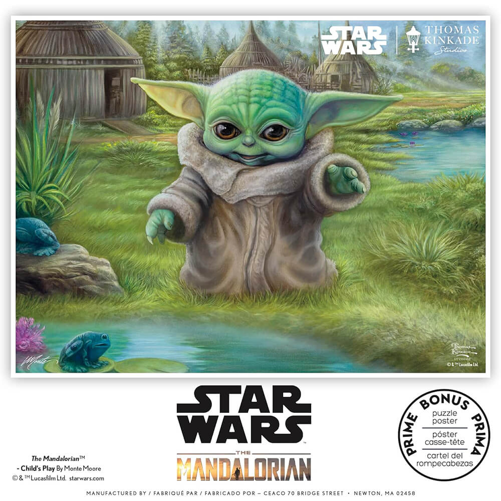 Ceaco Thomas Kinkade Star Wars Mandalorian Child's Play 500 Piece Jigsaw Puzzle