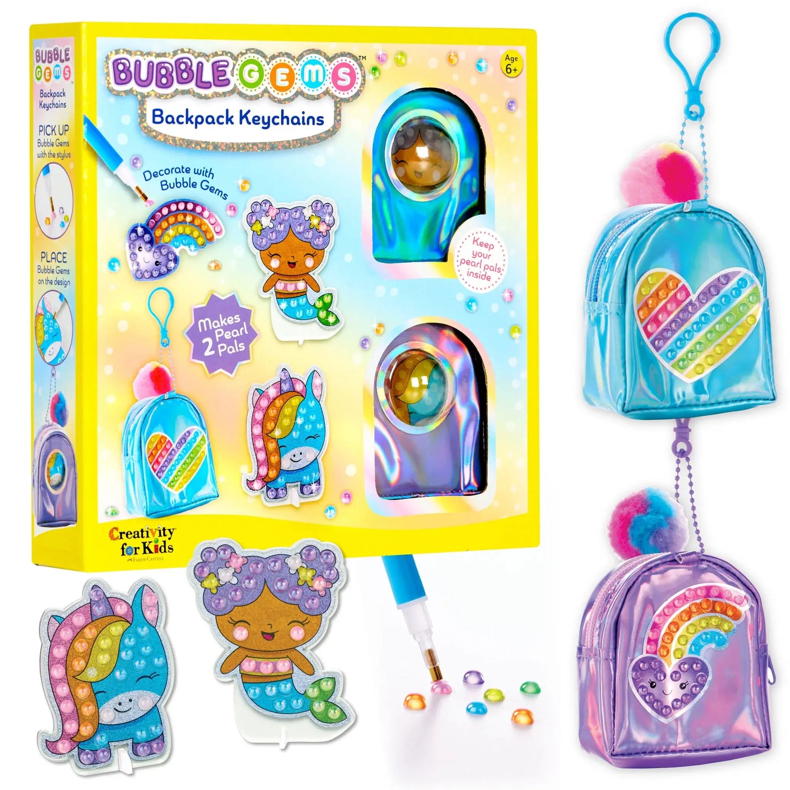 Creativity for Kids Bubble Gems Backpack Key Chains Kit