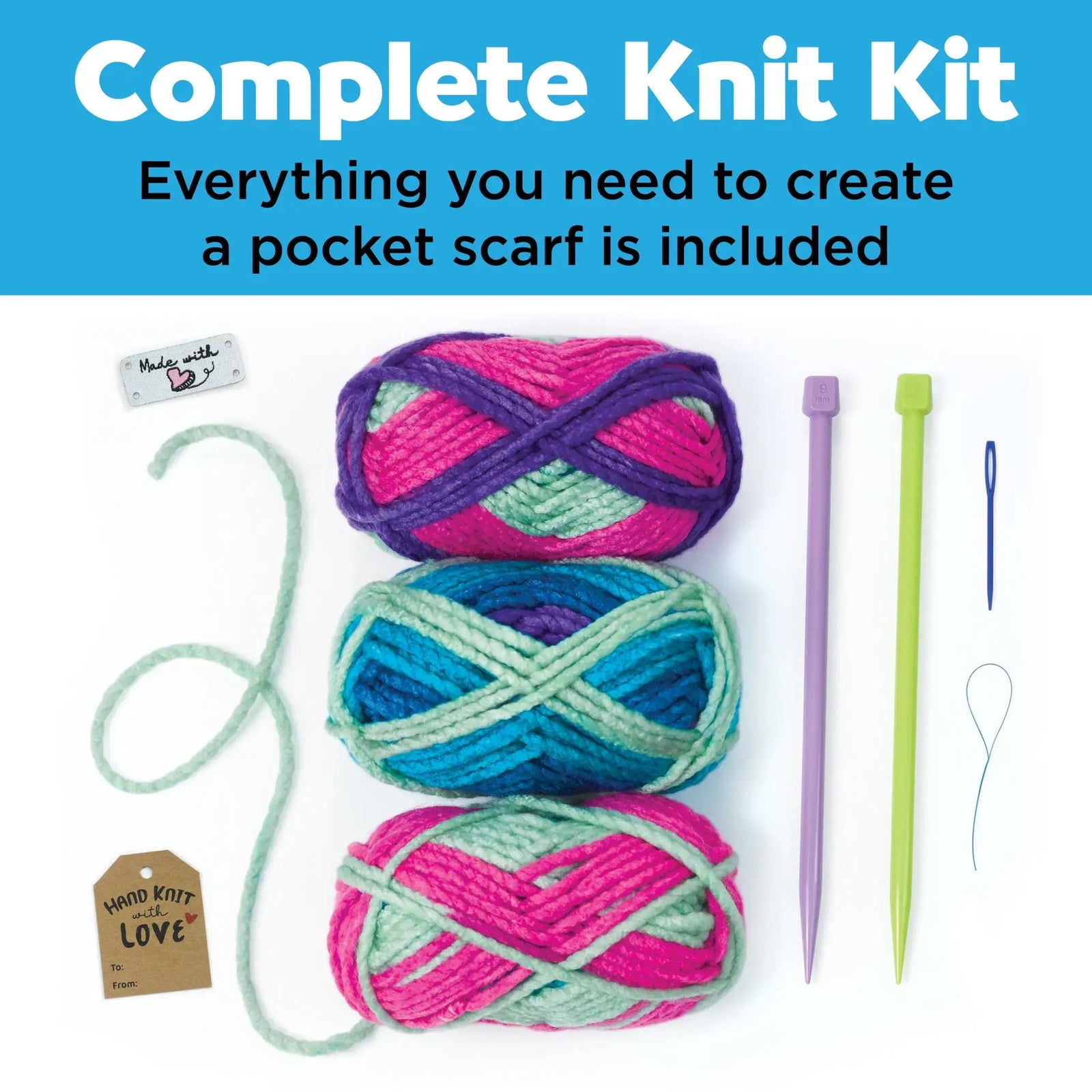 Creativity for Kids Learn to Knit Pocket Scarf Kit