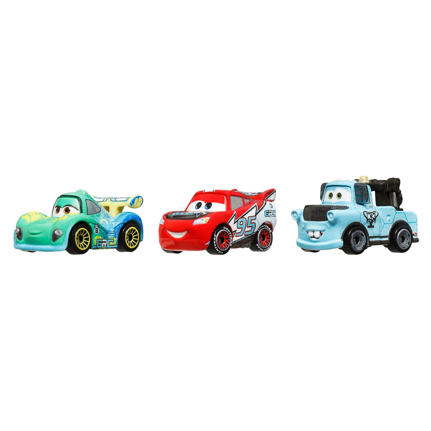 Disney And Pixar Cars Mini Racers 3-Pack (Carla Veloso, Lightning McQueen, Mater)