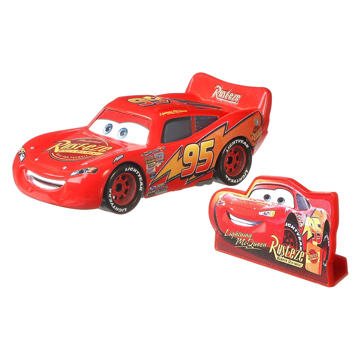 Disney Pixar Cars Lightning McQueen with Rusteze Sign Vehicle