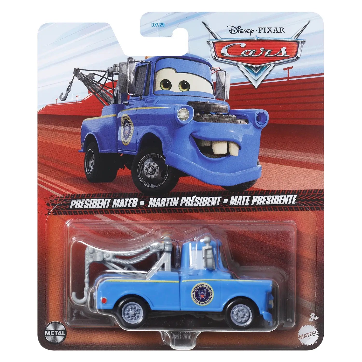 Package for the Disney Pixar Cars President Mater Diecast Vehicle