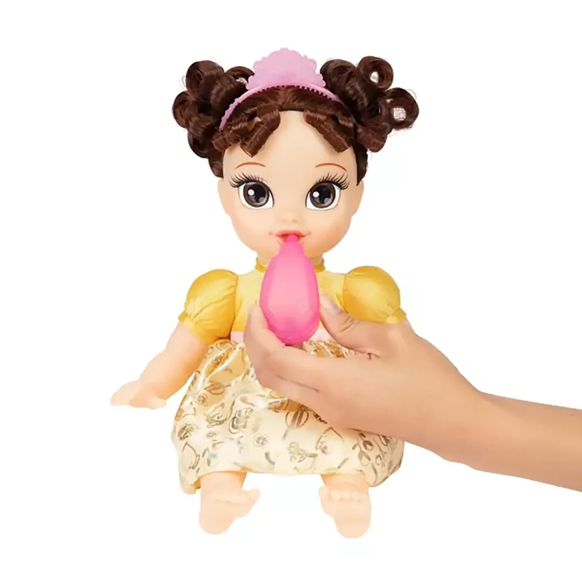 Disney Princess Belle Deluxe Baby Doll being fed bottle