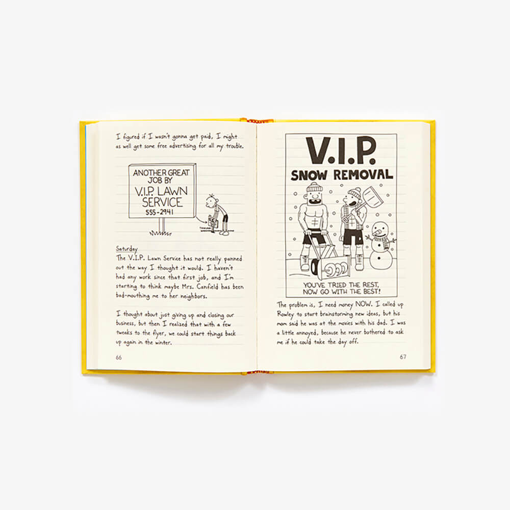 Image of the book showing a story on the book Dog Days (Diary of a Wimpy Kid Series #4)