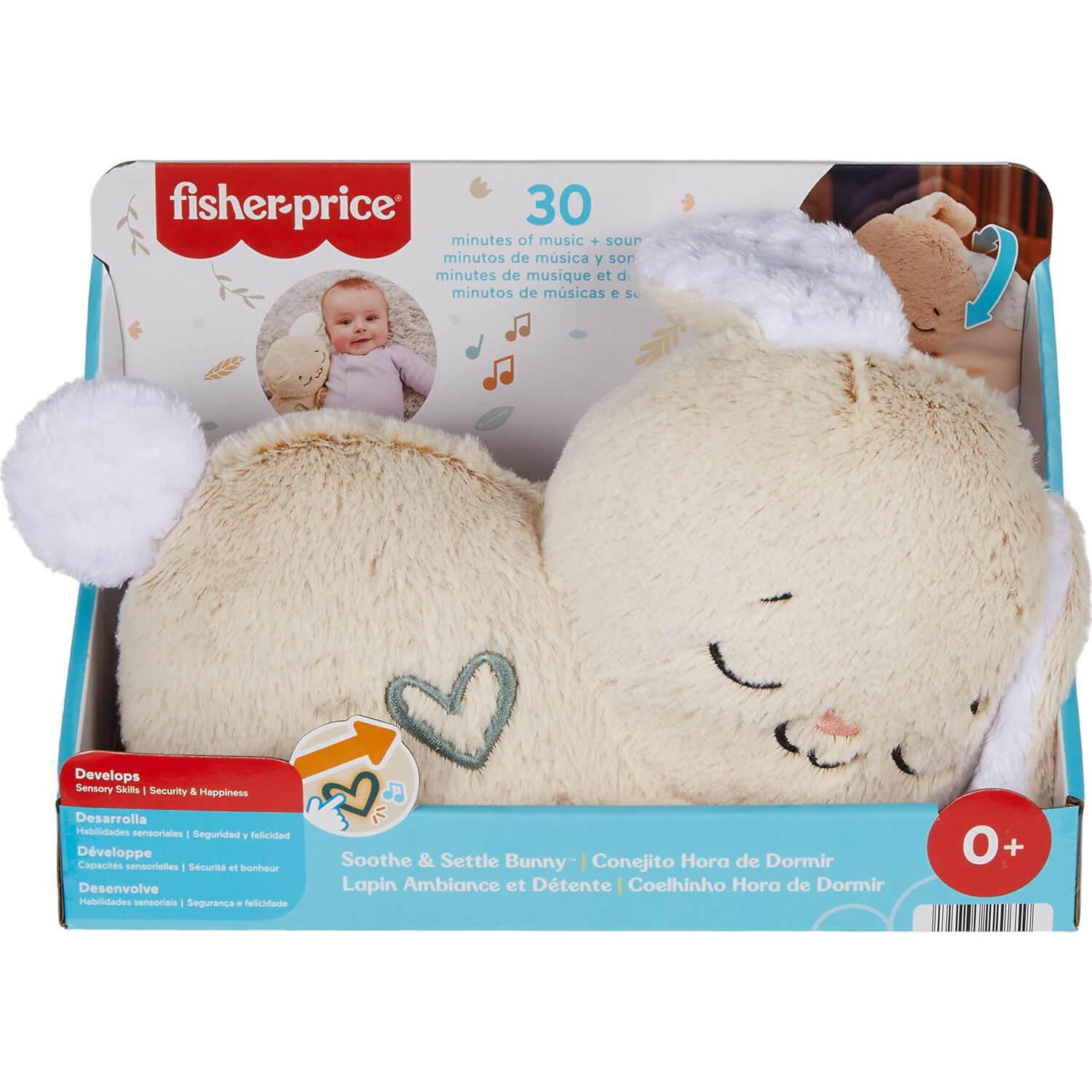 Fisher-Price Soothe & Settle Bunny Plush packaging