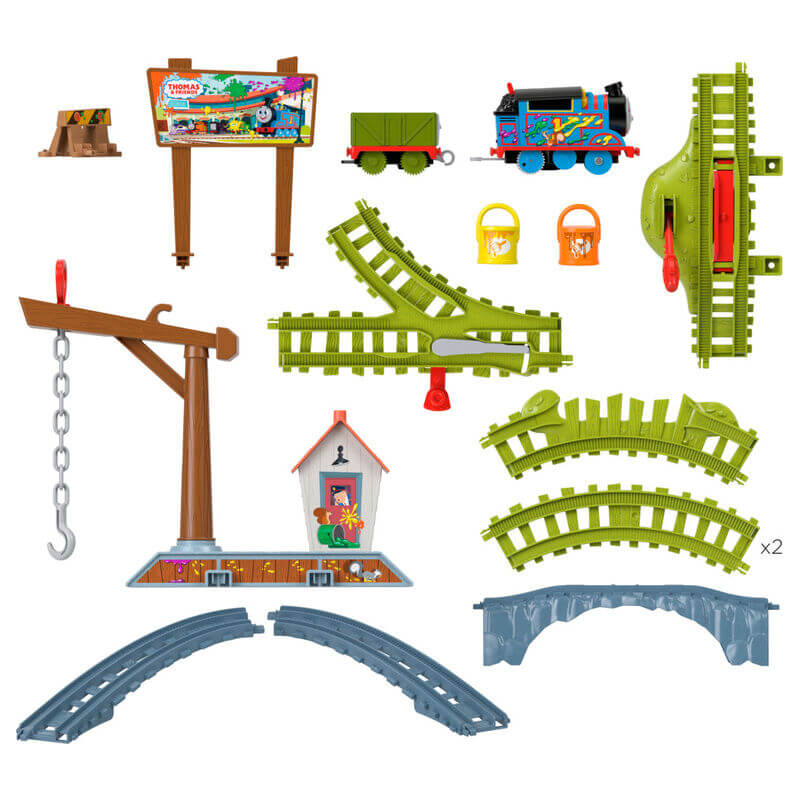 Accessories and pieces for the Fisher-Price Thomas & Friends Paint Delivery Set