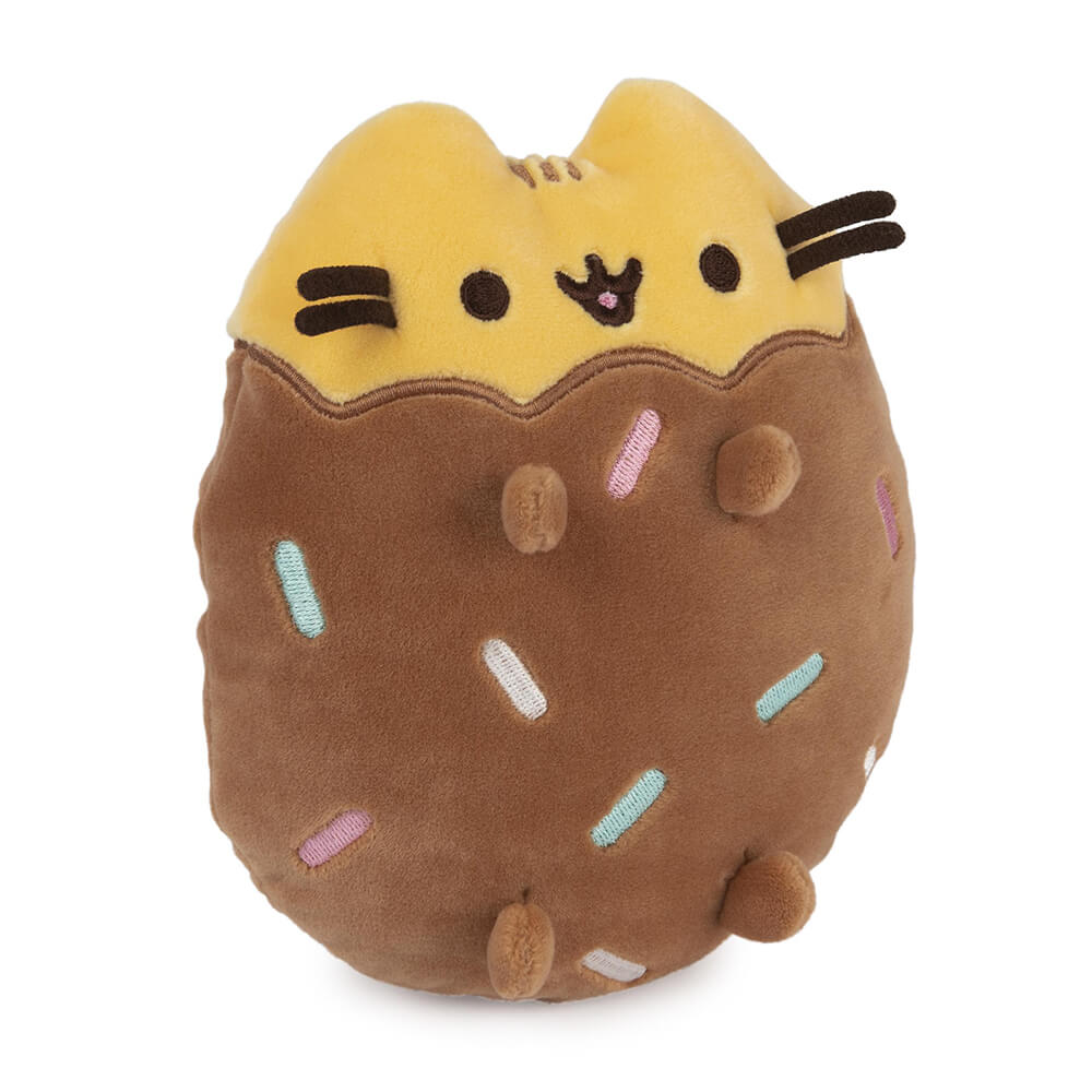 right side view Gund Pusheen Chocolate Dipped Cookie Squisheen 6 Inch Plush