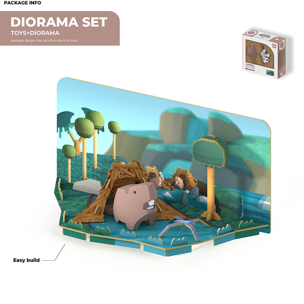 HALFTOYS Half Animal Beaver diorama