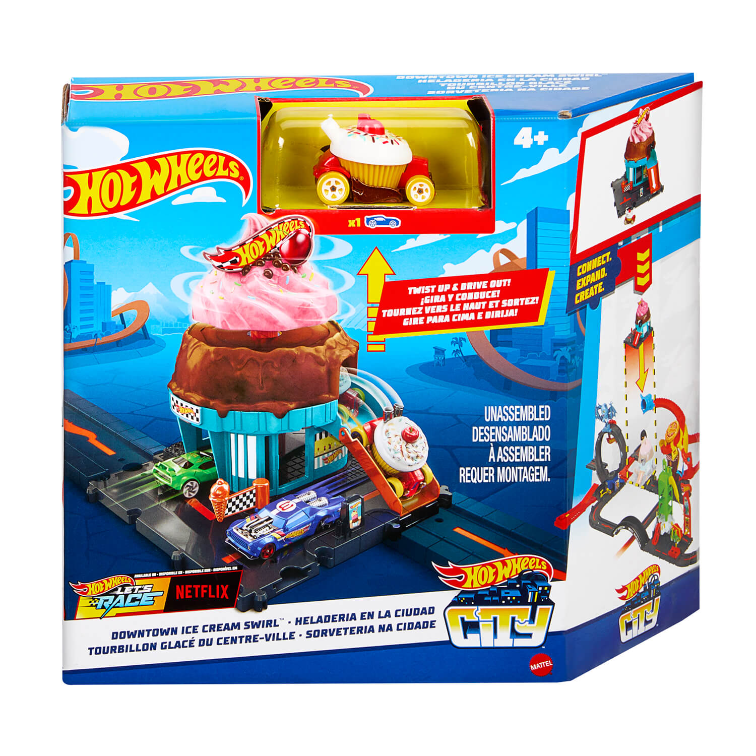 Hot Wheels City Track Ice Cream Shop Playset