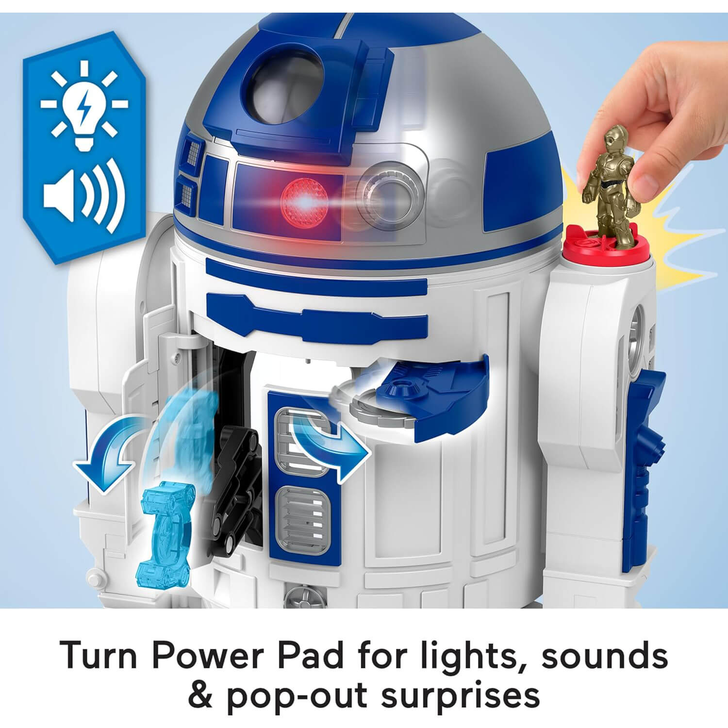 Imaginext Star Wars R2-D2 Playset power pad with lights and sounds