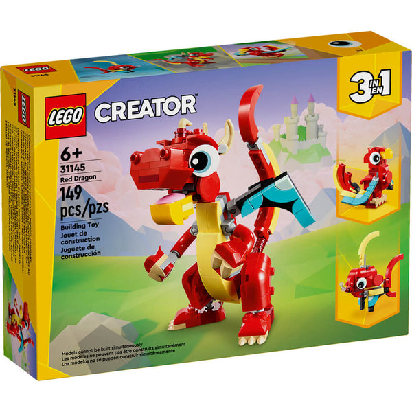 LEGO Creator 3 in 1 Red Dragon 3 in 1 Animal Toy Set 31145