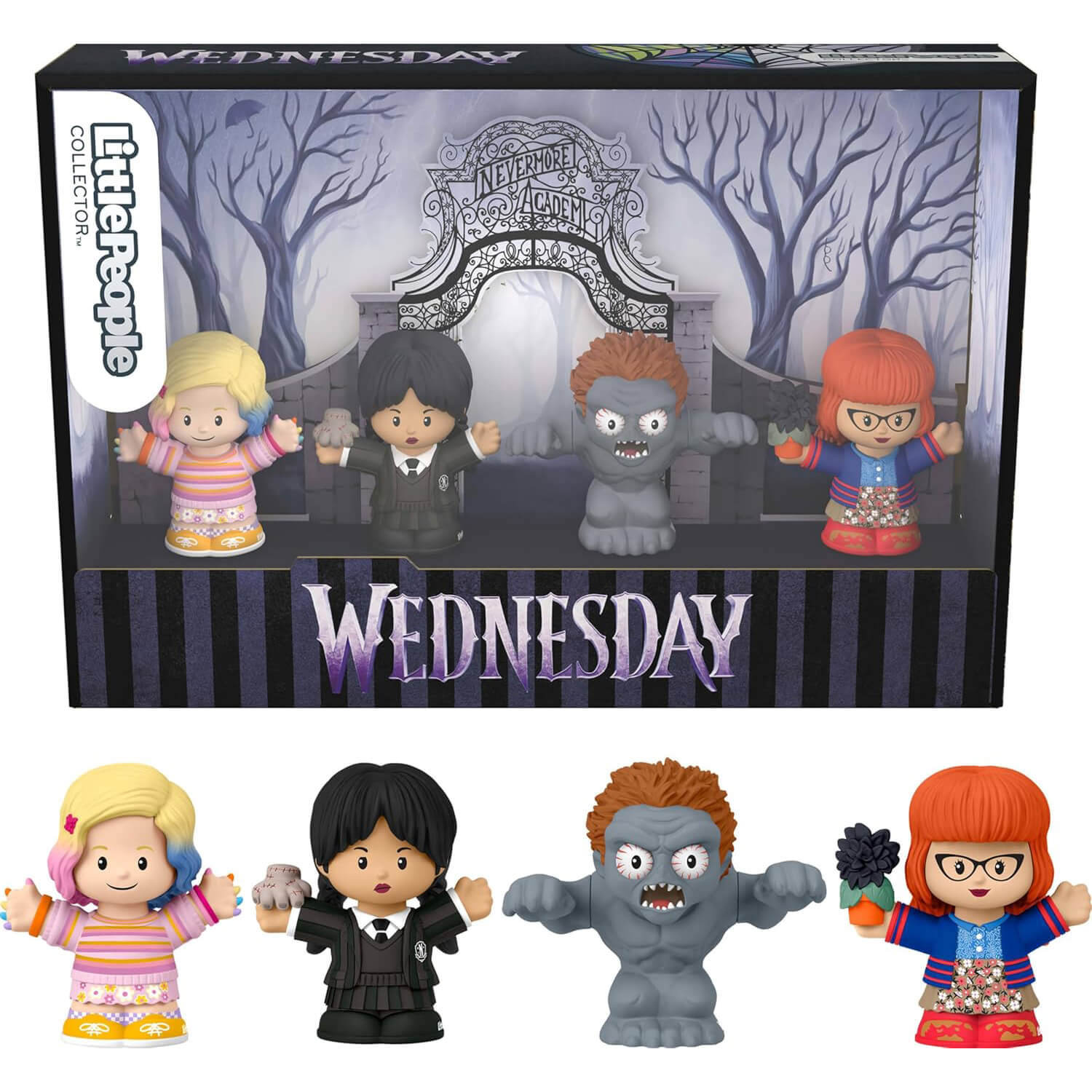 Little People Collector Wednesday TV Series Special Edition Set package with figures