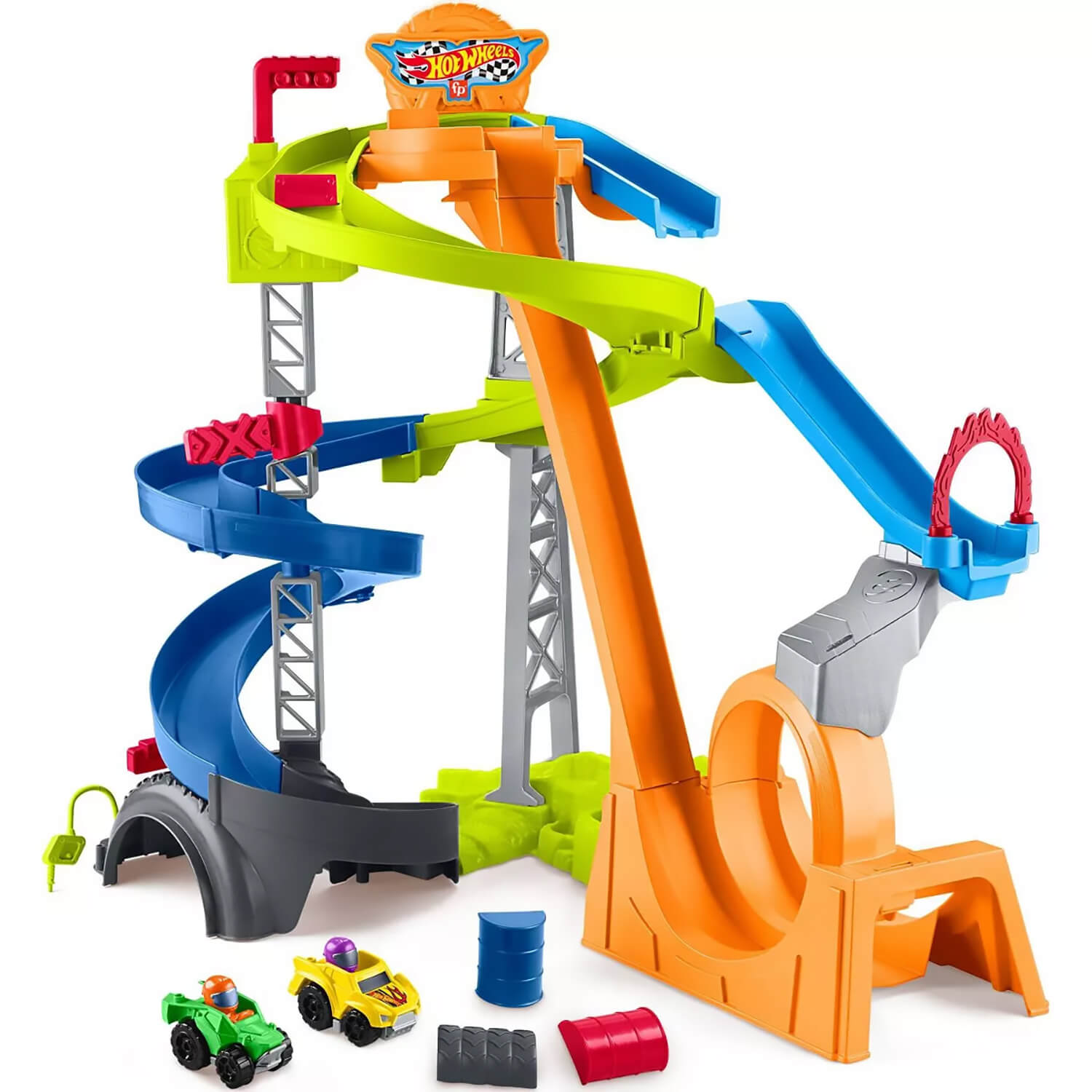 Little People Hot Wheels Spiral Stunt Speedway Playset