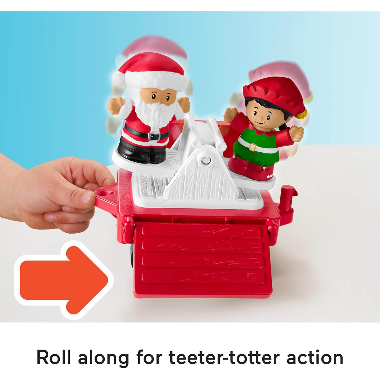 Little People Musical Christmas Train Toddler Toy with Santa Elf & Reindeer Figures teeter-totter