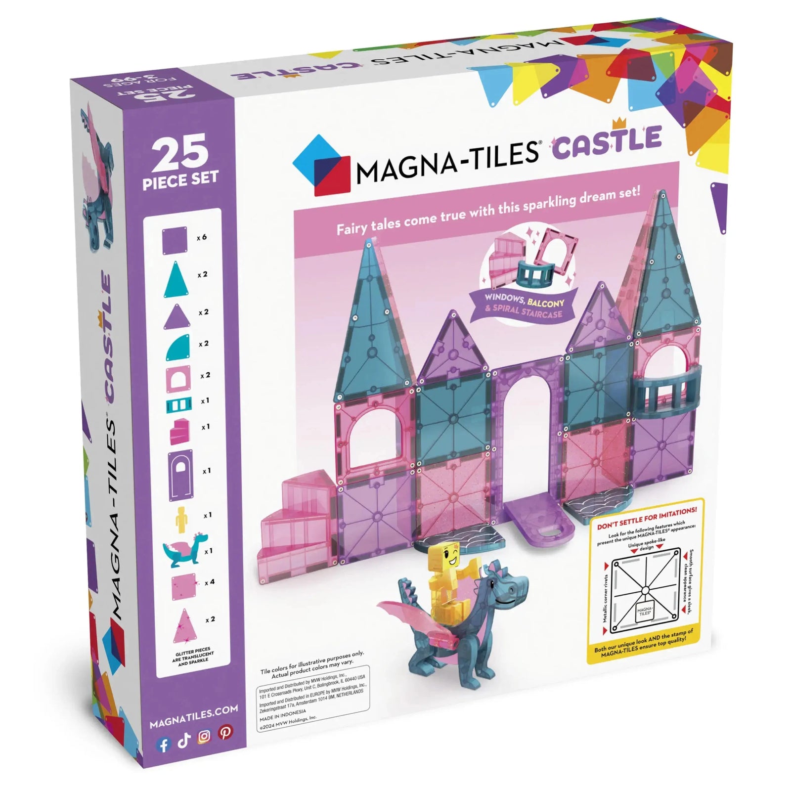 MAGNA-TILES® Castle 25-Piece Magnetic Building Playset