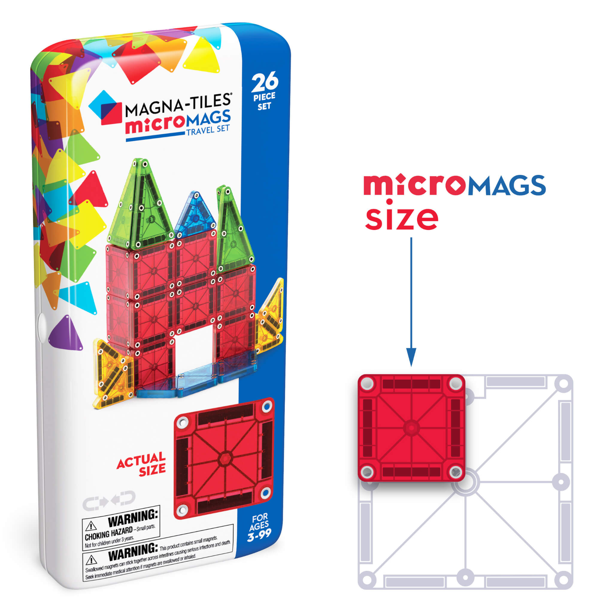 MAGNA-TILES® microMAGS 26-Piece Magnetic Building Travel Set