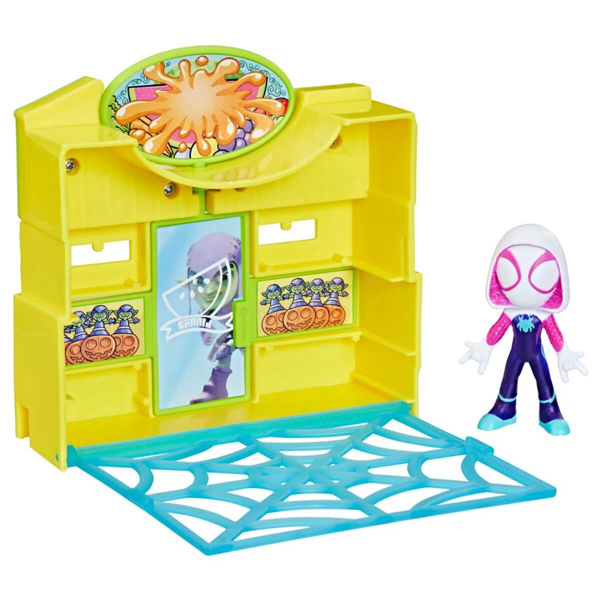 Marvel Spidey and Spidey and His Amazing Friends Ghost Spider Supermarket Playset back