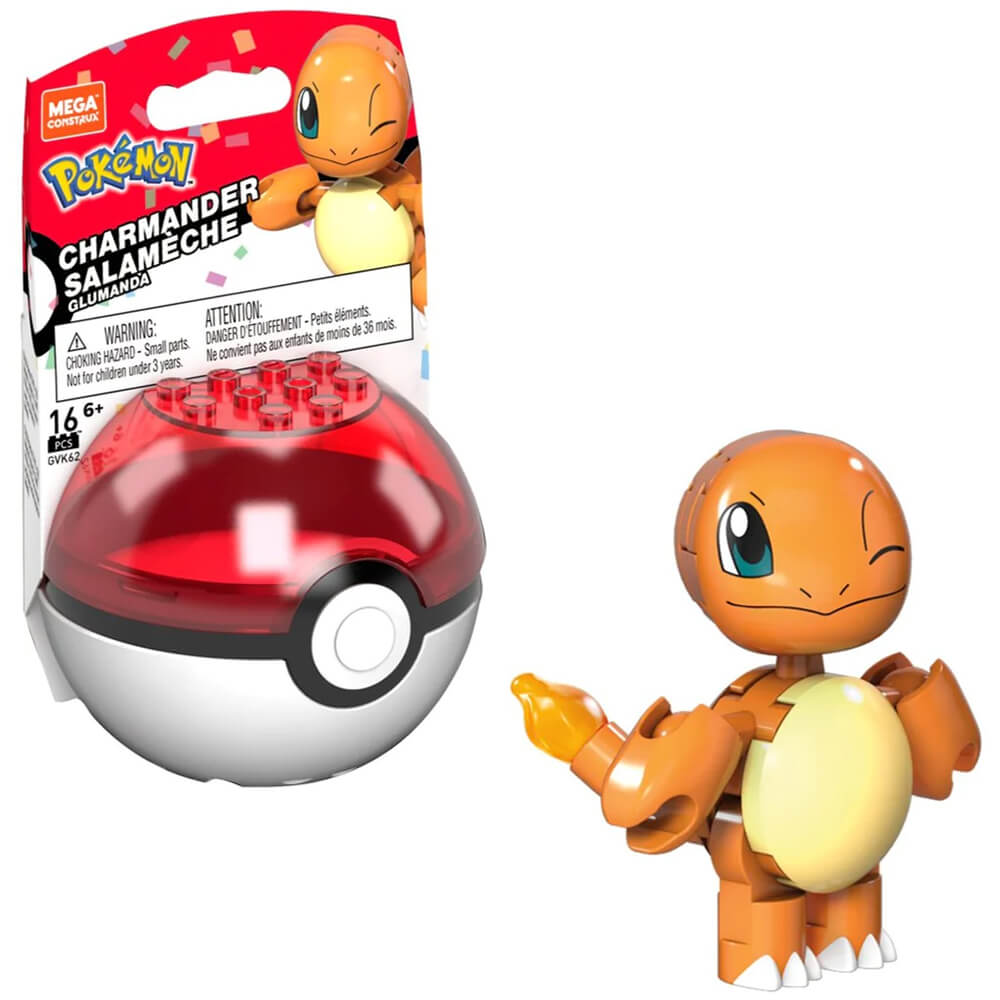 Mega Pokemon Charmander Posable Action Figure Pokeball 16 Piece Building Set