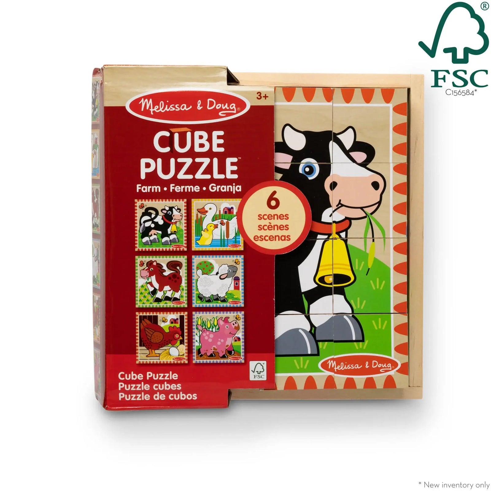 Melissa and Doug Farm 6-in-1 Cube Puzzle