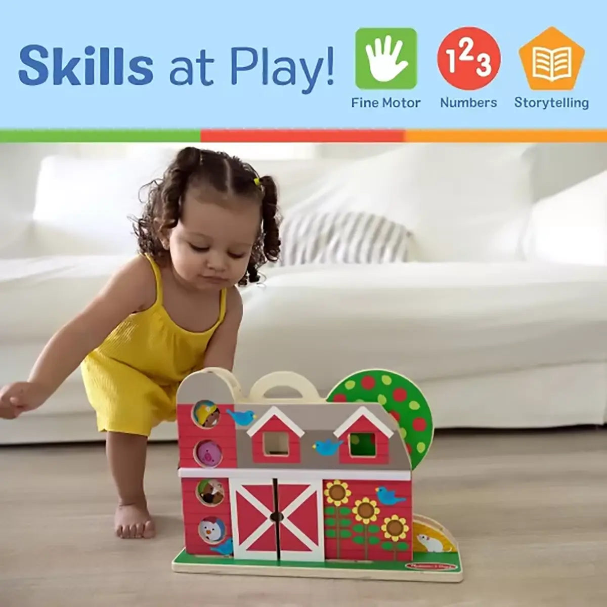 Melissa and Doug GO Tots Barnyard Tumble Playset skills at play