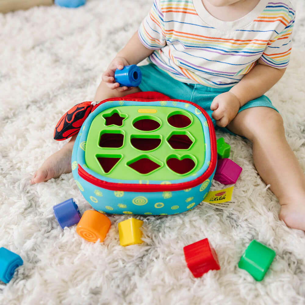 Melissa and Doug K’s Kids Take-Along Shape Sorter Baby and Toddler Toy