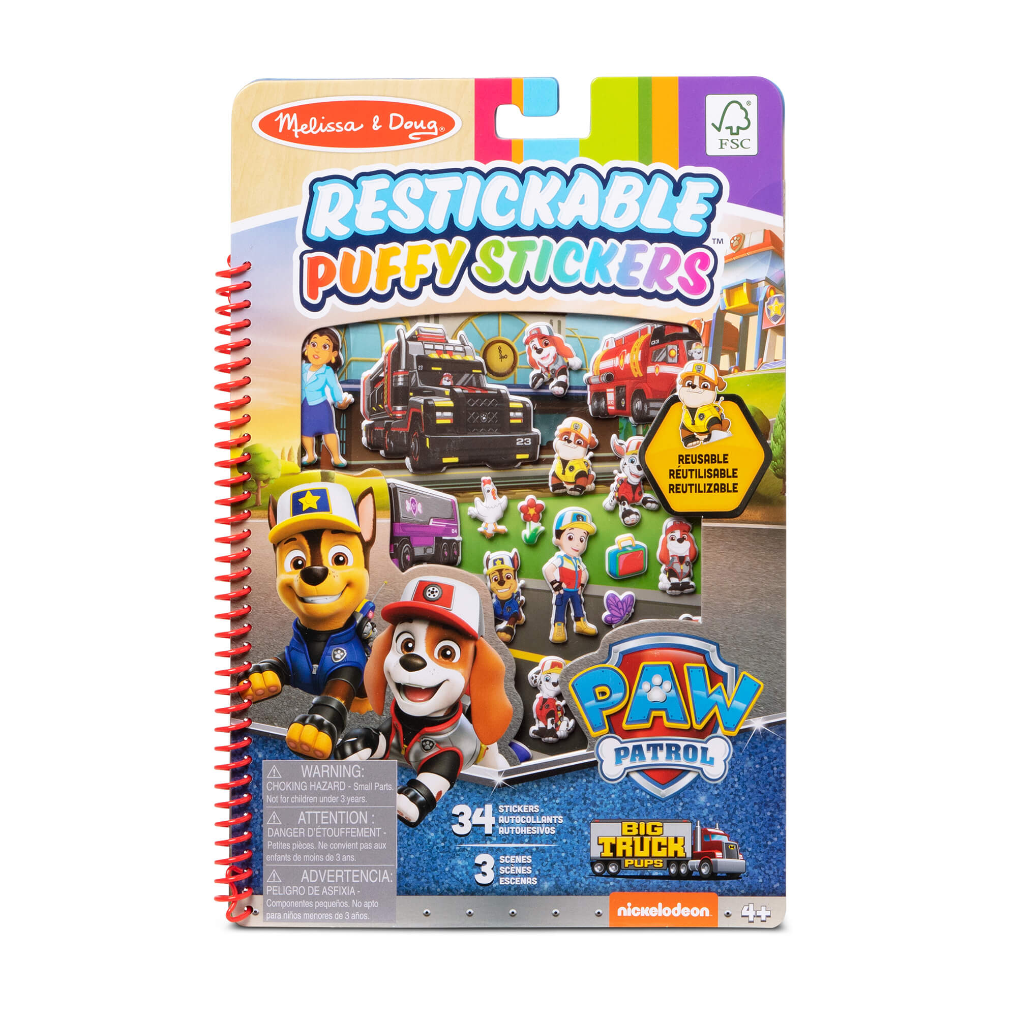 Melissa and Doug PAW Patrol Big Truck Pups Restickable Puffy Stickers cover