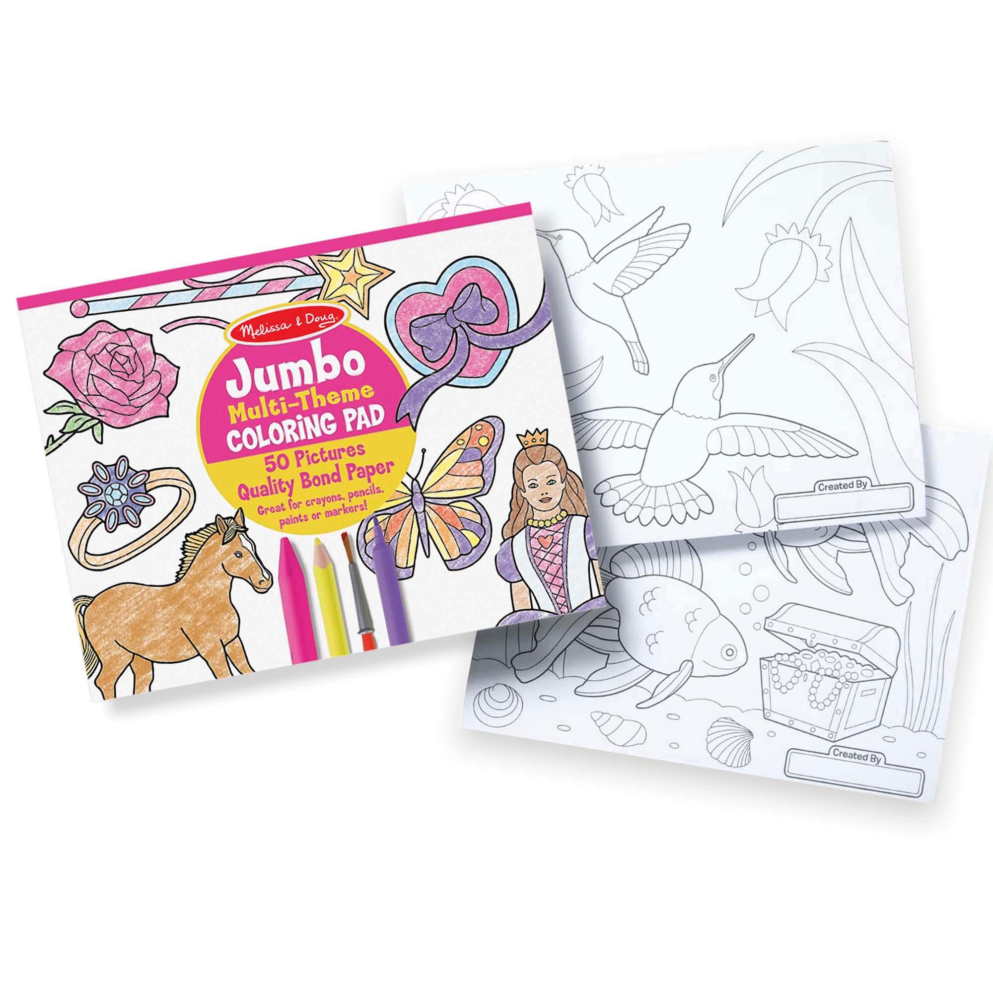 Melissa and Doug Pink Jumbo Coloring Pad pages