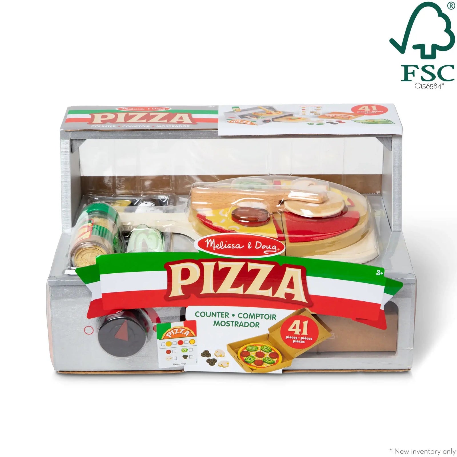 Melissa and Doug Top & Bake Pizza Counter Wooden Play Food Set