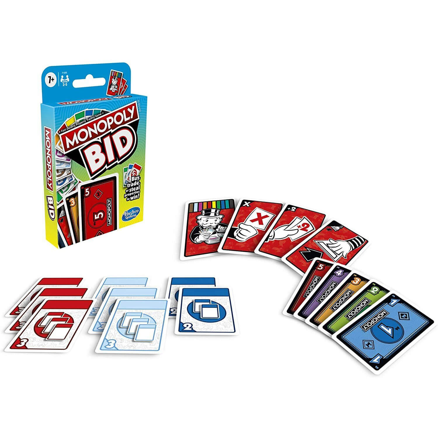 Monopoly Bid Card Game cards and package