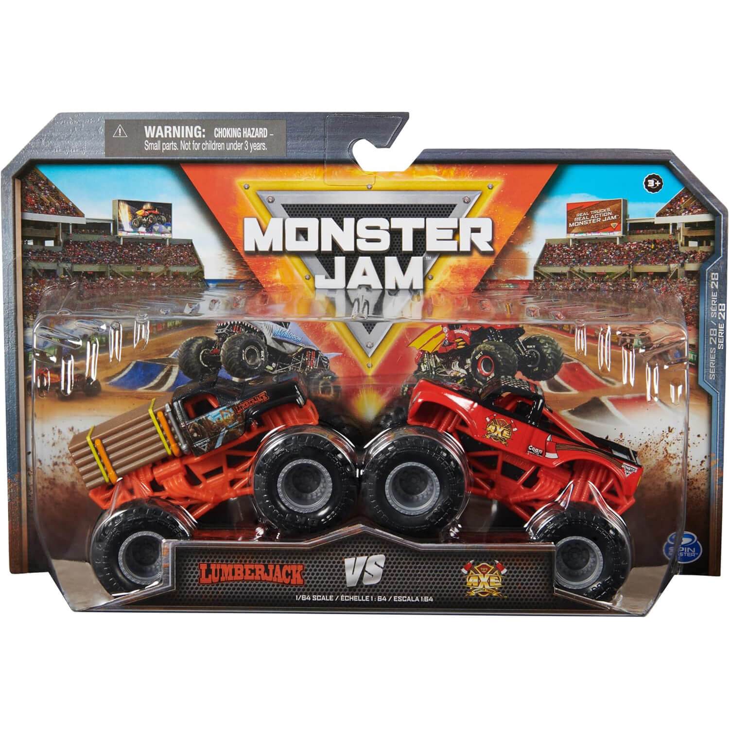 Monster Jam Series 28 Jumberjack vs AXE 1:64 Scale Diecast Monster Truck