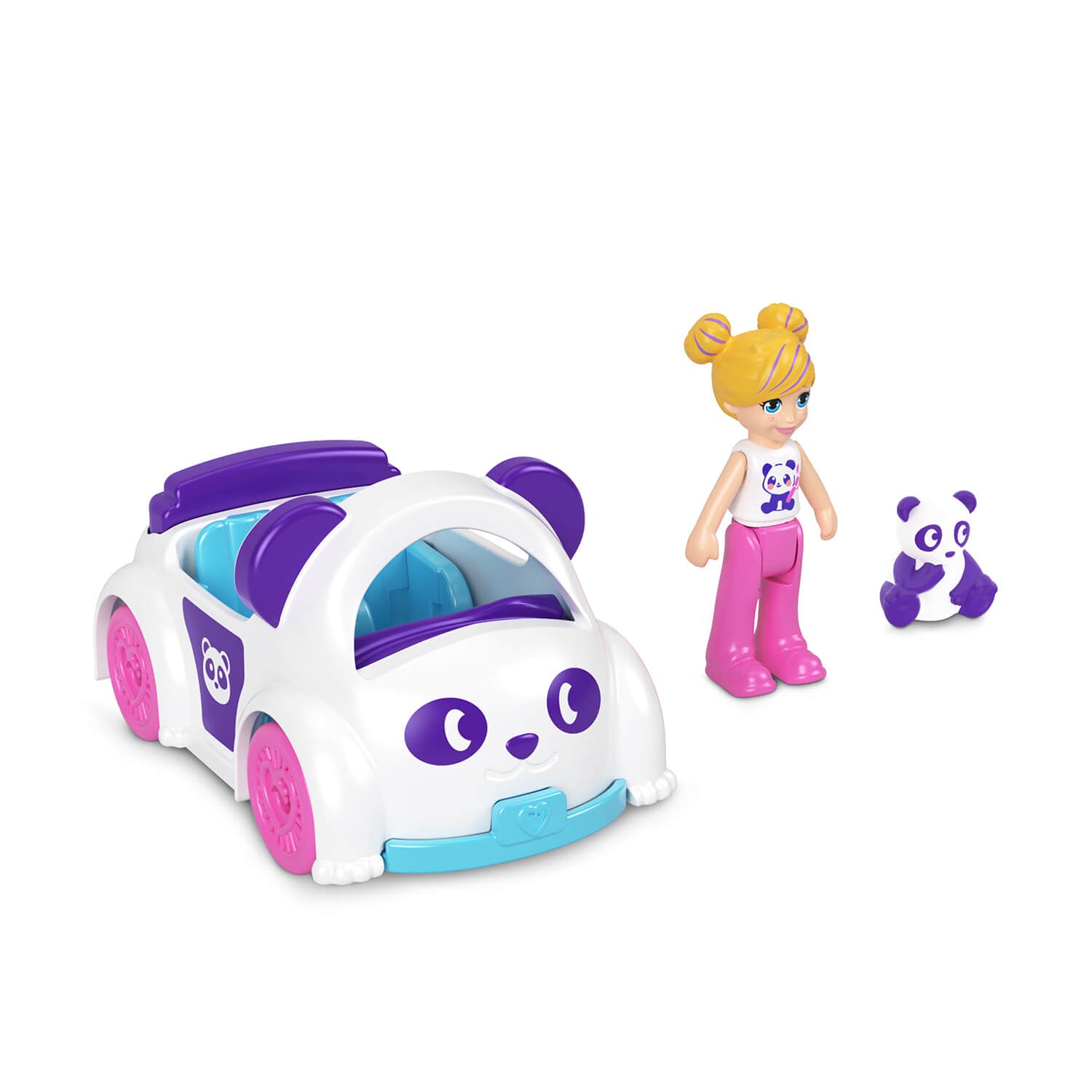 Polly Pocket Mini Panda Convertible and Panda Sidekick